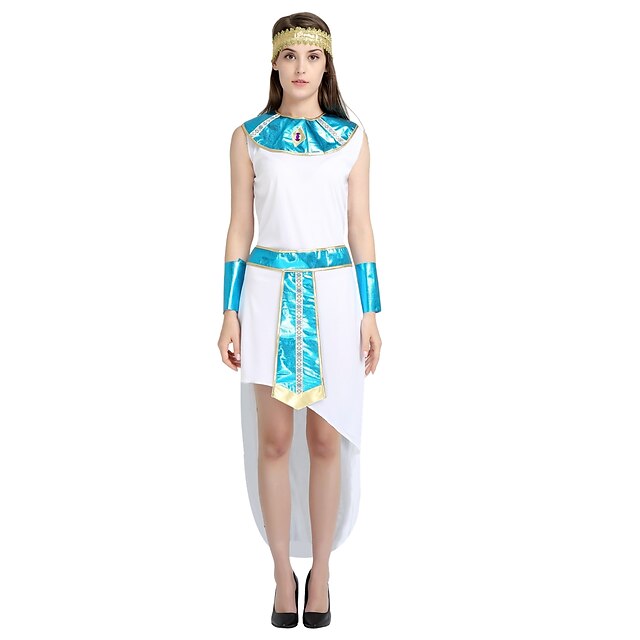  Egyptian Costume Costume Adults Women's Halloween Halloween Carnival Masquerade Festival / Holiday Polyster White Women's Carnival Costumes Solid Colored Halloween / Leotard / Onesie / Belt