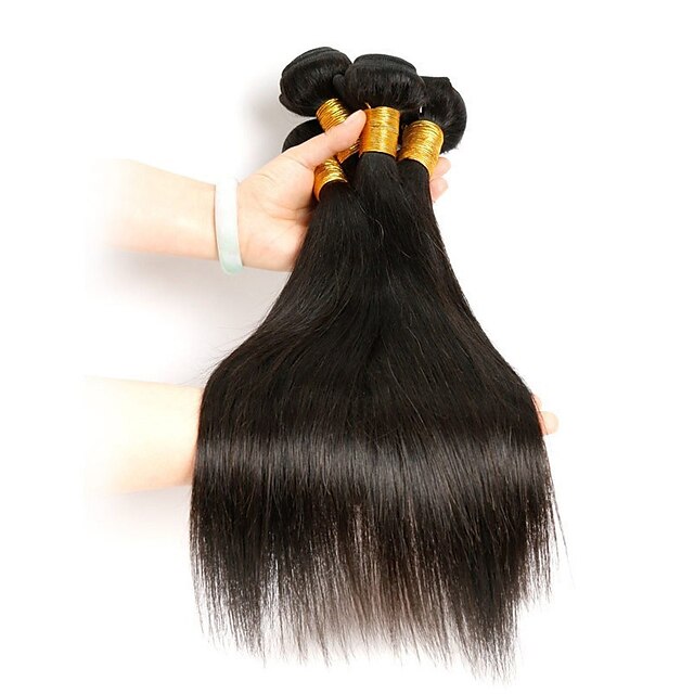  Remy Human Hair Hair weave Best Quality / New Arrival / Hot Sale Straight Indian Hair Medium Length 400 g 1 Year Dailywear / Holiday / Wedding Party