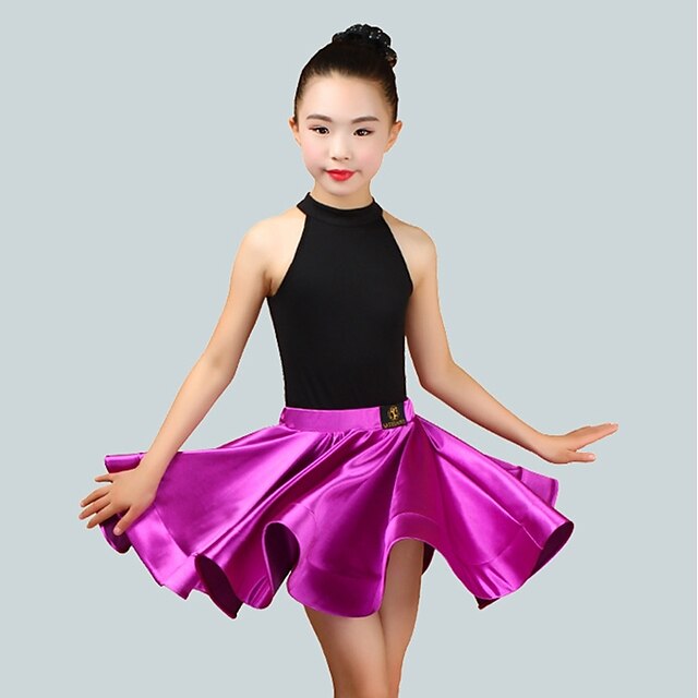  Latin Dance Skirts Ruching Girls' Performance Sleeveless Natural Spandex