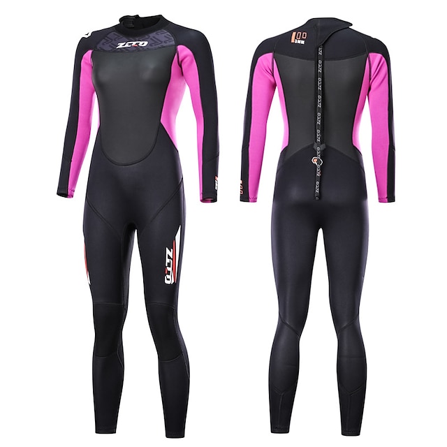  ZCCO Women's Full Wetsuit 3mm SCR Neoprene Diving Suit Thermal Warm UPF50+ Breathable High Elasticity Long Sleeve Full Body Back Zip - Swimming Diving Surfing Snorkeling Patchwork Autumn / Fall