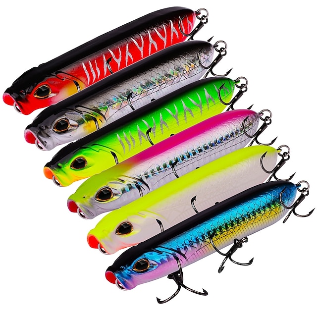  6 pcs Fishing Lures Hard Bait Outdoor Sinking Bass Trout Pike Bait Casting Lure Fishing General Fishing Plastic