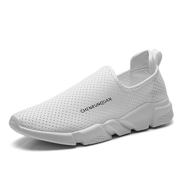  Men's Comfort Shoes Summer Daily Outdoor Sneakers PU Dark Grey / White / Black