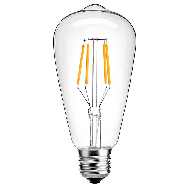  HRY 1db 4 W Izzószálas LED lámpák 360 lm E26 / E27 ST64 4 LED gyöngyök COB Dekoratív Meleg fehér Hideg fehér 220-240 V / RoHs