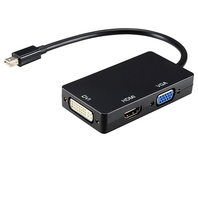  Mini DisplayPort Adapter Cable, Mini DisplayPort to HDMI 2.0 / DVI / VGA Adapter Cable Male - Female 1080P Short(Under 20 cm)