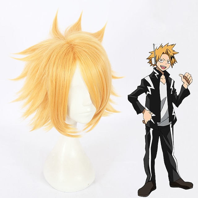  My Hero Academia Boko No Hero Kaminari Denki Cosplay-Peruukit Kaikki 12 inch Heat Resistant Fiber Anime peruukki / Peruukki / Peruukki