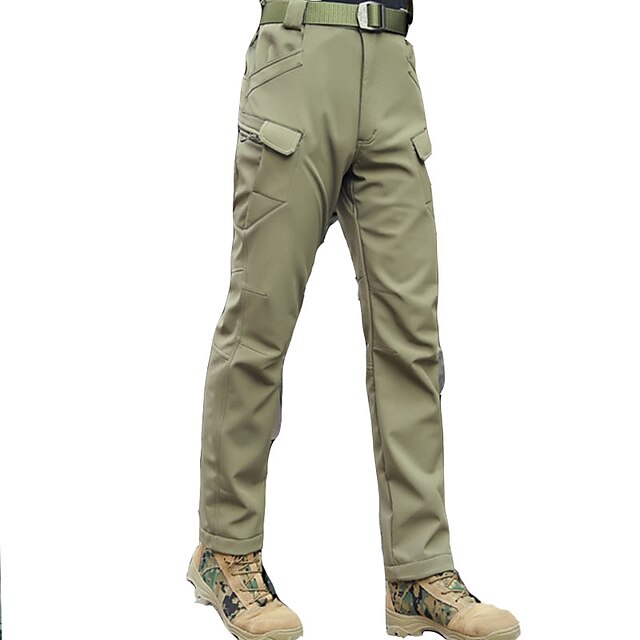  Men's Hiking Pants Trousers Softshell Pants Solid Color Outdoor Breathable Quick Dry Wear Resistance Softshell Cotton Pants / Trousers Bottoms Army Green Hiking Outdoor Exercise Multisport S M L XL