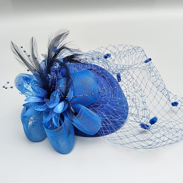 Caprilite Fascinator Mit Schleier & Federn – Für Hochzeiten, Pferderennen, Schwarz