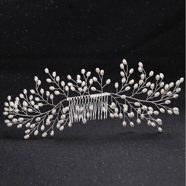  Women's Simple Fabric Alloy Pearl Hair Combs Party Ceremony - Floral