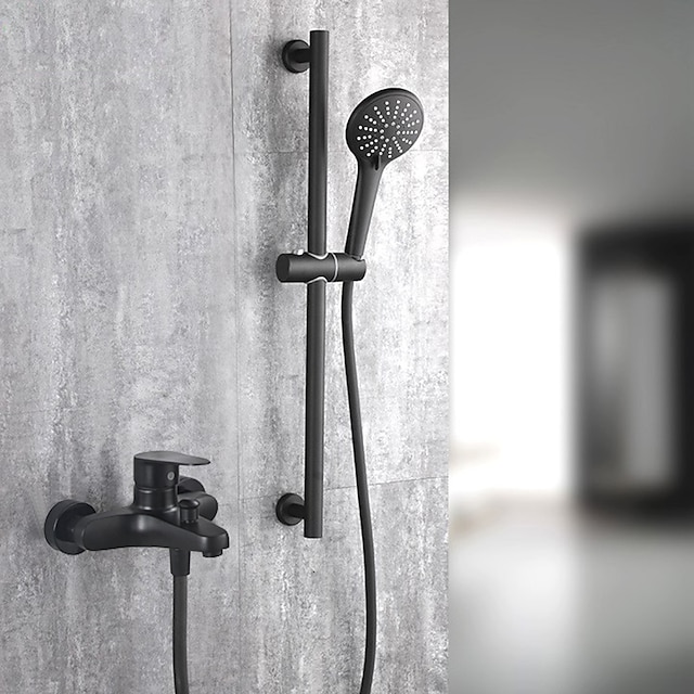  ステンレス鋼の浴槽の蛇口 伝統的なマットブラックのシャワー蛇口 セラミックバルブ付属 塗装仕上げ 冷水/温水のシャワー混合栓