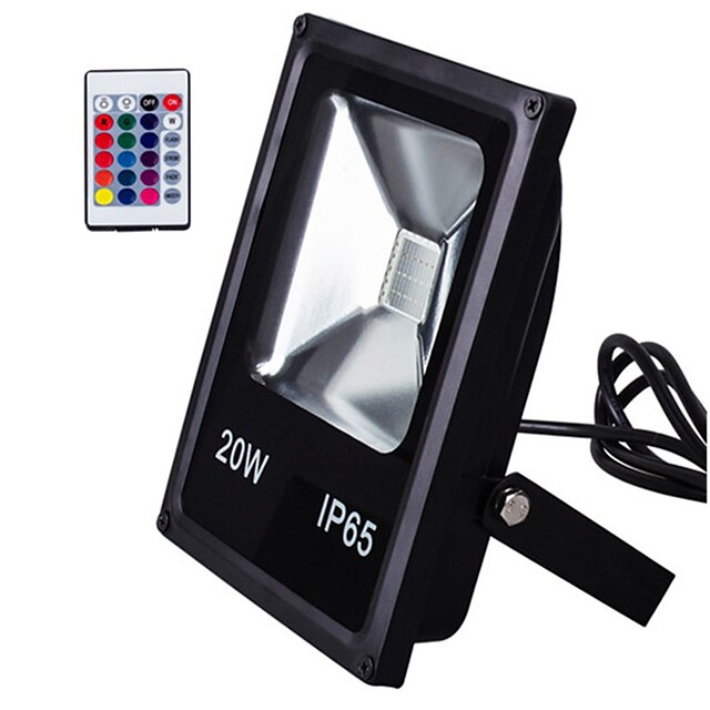 1pc 20 W LED Floodlight Lawn Lights Waterproof Remote Controlled Decorative RGB 85-265 V Outdoor Lighting Courtyard Garden 1 LED Beads