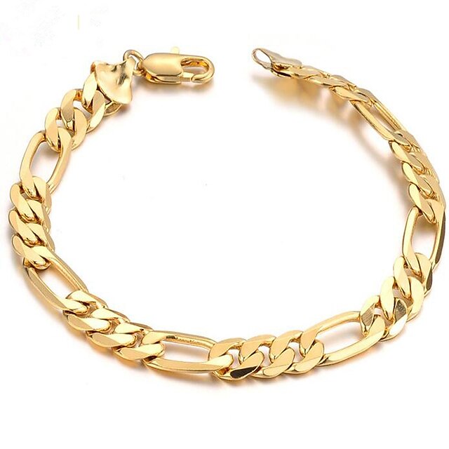  Men's Chain Bracelet Stylish Creative Fashion 18K Gold Plated Bracelet Jewelry Gold For Daily Date