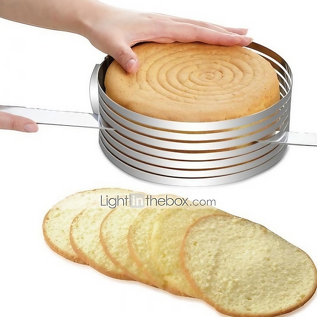  strat tăietor de prăjitură tăietor mucegai mucegai 8 inch oțel inoxidabil pâine rotund tort prăjitură ajustabil tăietor mucegai diy coacere tort set set de instrumente