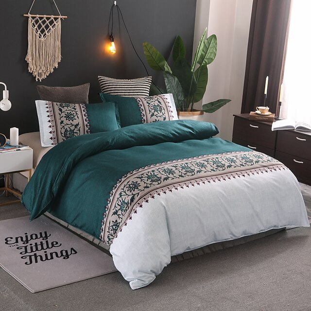 Duvet Cover Sets Contemporary Polyster Reactive Print 3 Piece Bedding Set With Pillowcase Bed Linen Sheet Single Double Queen King Size Quilt