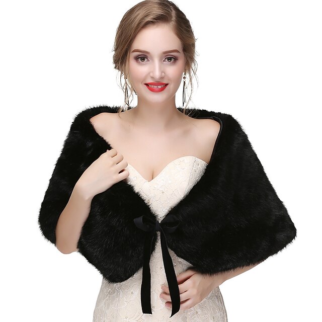 Sleeveless Capelets Faux Fur Wedding / Party / Evening Women's Wrap With Solid