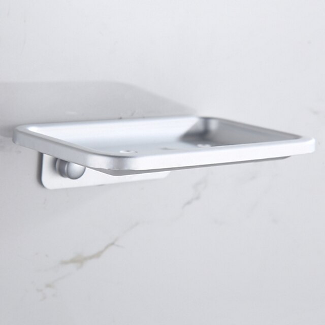 

Soap Dishes Holders Hollow New Design Aluminum Wall Mounted Silvery 1pc