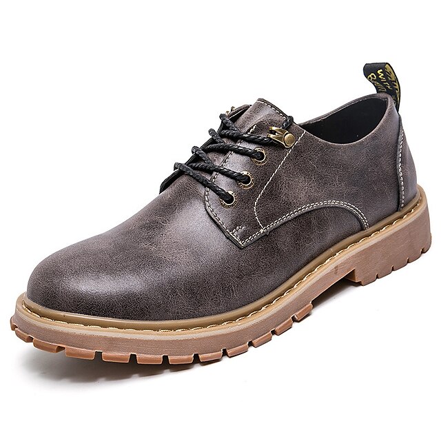  Hombre Microfibra Primavera / Otoño Botas de Combate Oxfords Botines / Hasta el Tobillo Marrón Claro / Morrón Oscuro / Gris / Al aire libre / EU42