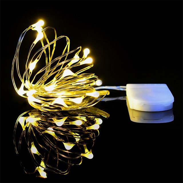  1m Strisce luminose LED flessibili / Fili luminosi 10 LED LED Dip 1 set Bianco Natale / Nuovo design / Decorativo Batterie alimentate