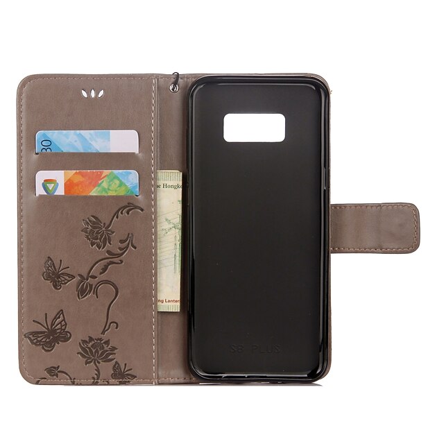  Hülle Für Samsung Galaxy Note 9 / Note 8 Geldbeutel / Kreditkartenfächer / mit Halterung Ganzkörper-Gehäuse Schmetterling / Blume Hart PU-Leder