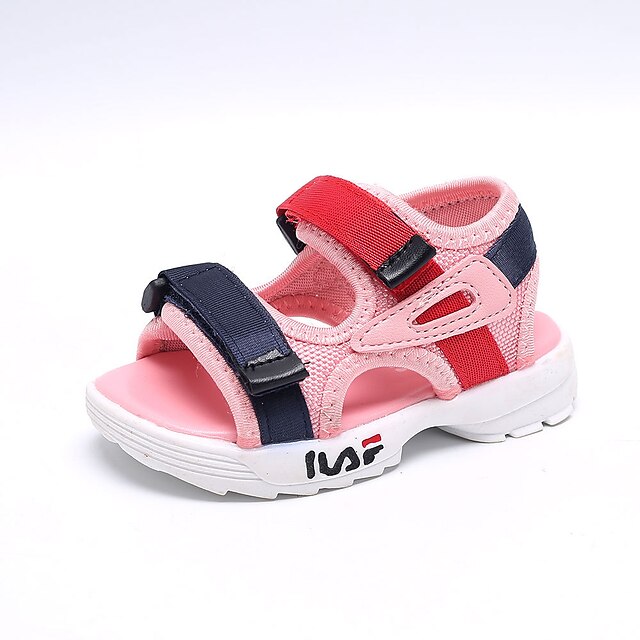  Para Meninas Sapatos Com Transparência Verão Primeiros Passos Sandálias Velcro para Bebê Branco / Preto / Rosa claro / Peep Toe / Estampa Colorida / Borracha