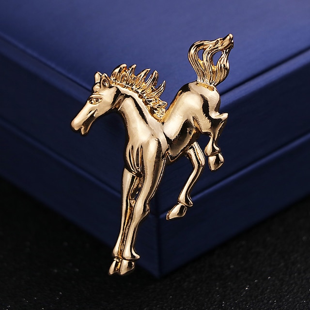  Ανδρικά Καρφίτσες Κλασσικό Κομψό Άλογο Δημιουργικό Καλλιτεχνικό Απλός Βρετανικό Καρφίτσα Κοσμήματα Ασημί Χρυσό Για Γάμου Καθημερινά