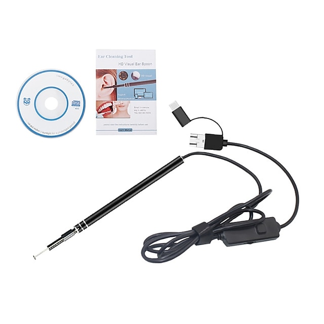  3 in 1 USB Ear Cleaning Endoscope HD Visual Spoon Functional Diagnostic Tool Ear Cleaner Android 720P Camera Ear Health Care