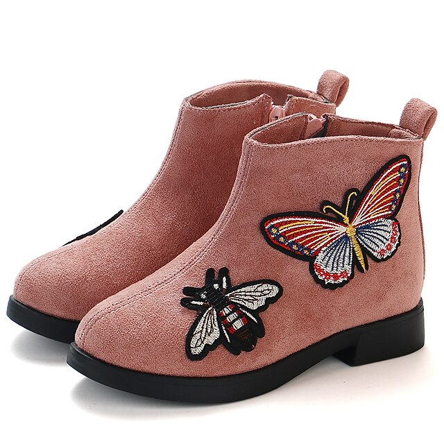  Girls' Boots Bootie PU Little Kids(4-7ys) Big Kids(7years +) Black Burgundy Pink Fall Winter / Booties / Ankle Boots