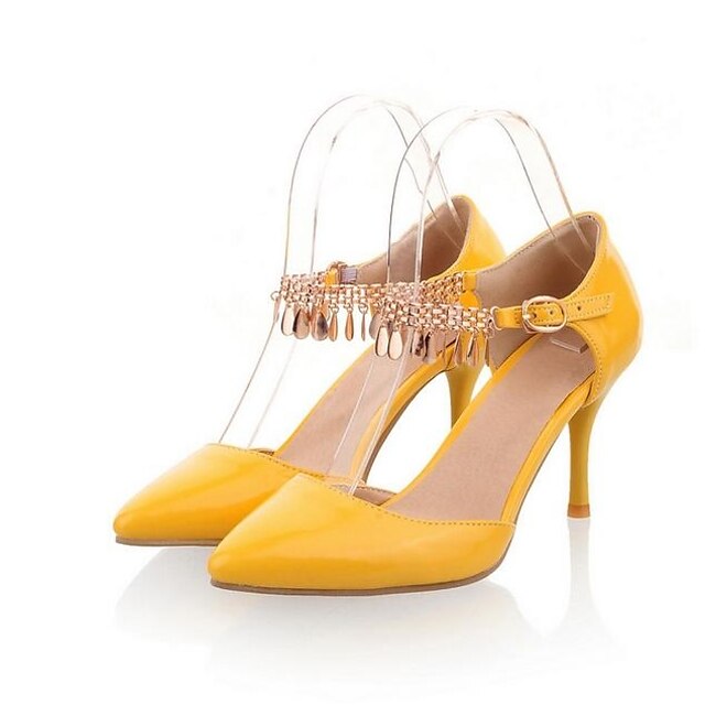 Women's Heels Comfort Shoes Stiletto Heel Daily PU Almond White Yellow