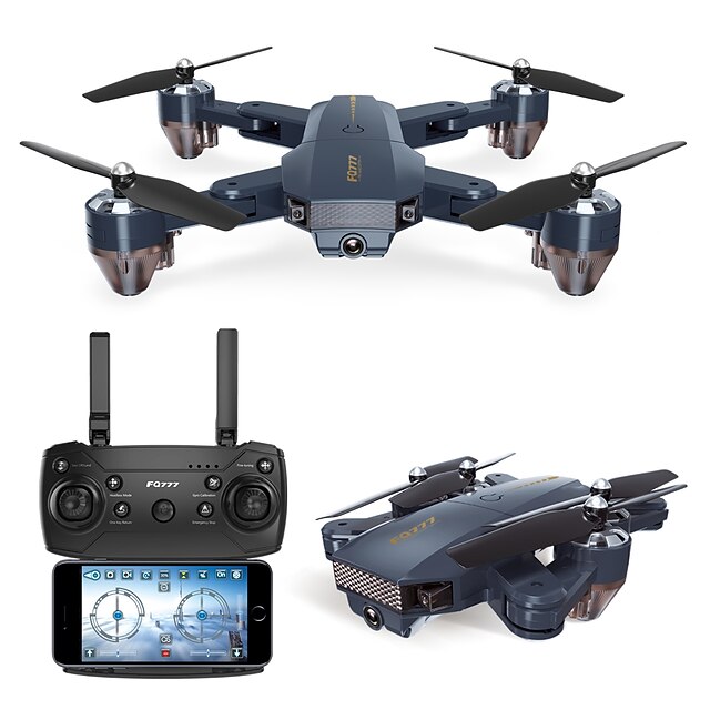 RC Drone FQ777 FQ777-35 RTF 4 Kanaler 6 Akse 2.4G Med HD-kamera 720P 720P Fjernstyret quadcopter FPV / En Knap Til Returflyvning / Svæve Fjernstyret Quadcopter / Fjernstyring / 1 USB-kabel
