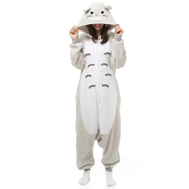  Vuxna Kigurumi-pyjamas Tecknat Tecknat Onesie-pyjamas Rolig kostym Polär Ull Cosplay För Herr och Dam Jul Pyjamas med djur Tecknad serie