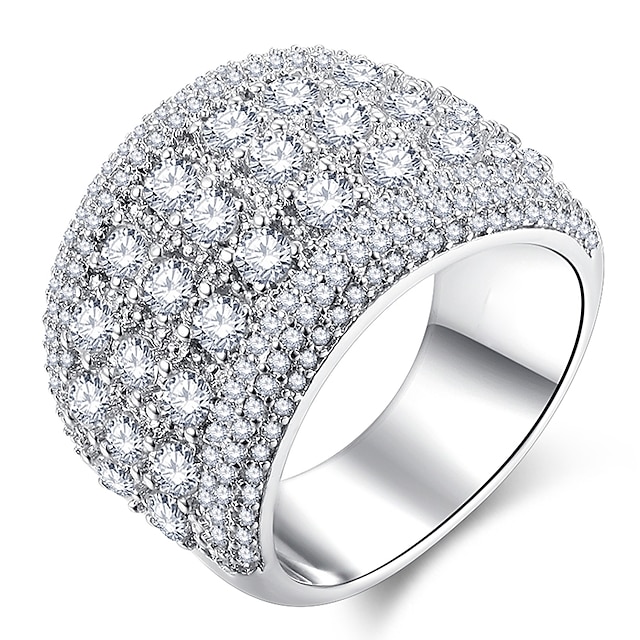  Ringe Elegant Sølv Kobber Platin Belagt Fuskediamant Stjerne Gypsophila damer Klassisk Overdrivelse 1 stk 6 7 8 9 10 / Dame