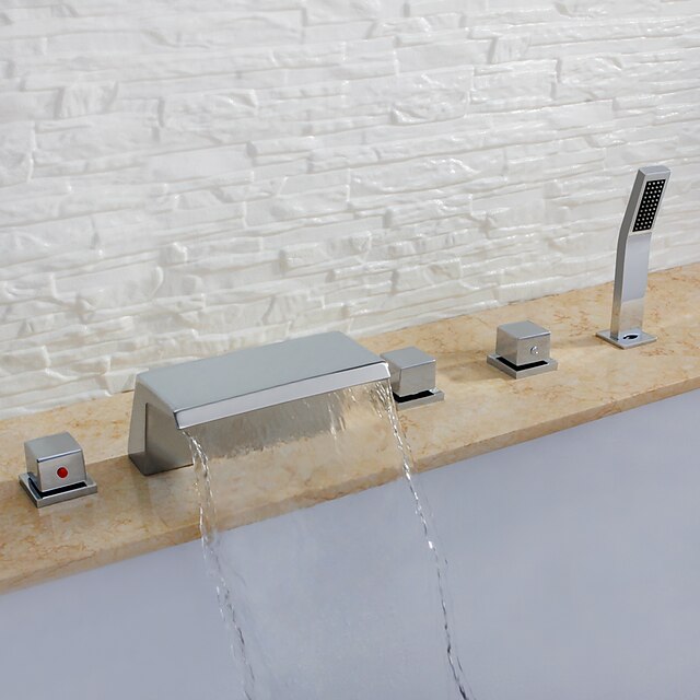  حنفية حوض الاستحمام - معاصر الكروم الحوض الروماني صمام سيراميكي Bath Shower Mixer Taps / ثلاثة مقابض خمسة ثقوب