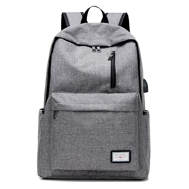  Unisex Bags Canvas Commuter Backpack Zipper / Solid Dark Blue / Purple / Light Grey