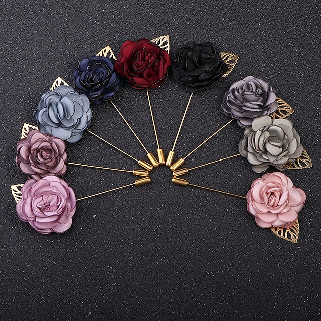  Women's Brooches Classic Stylish Roses Flower Fashion Vintage British Imitation Diamond Brooch Jewelry Wine Navy Pearl Pink For Party Daily