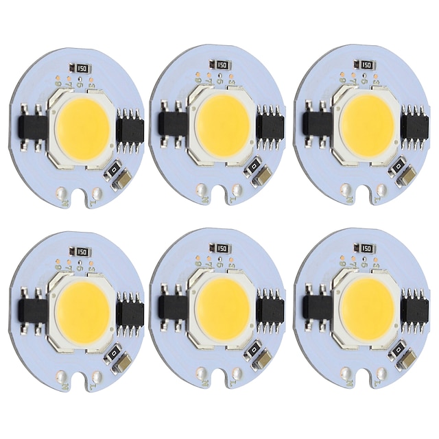  9w mazorca redonda led chip inteligente ic ac 220v para diy luz de techo downlight spotlight blanco cálido / frío (6 uds)