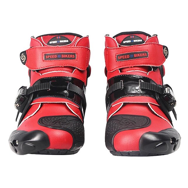  Riding Tribe Professional Motorbike Motorcycle Boots Motocross Racing Boots Waterproof Biker Protect Ankle Moto Shoes - Red
