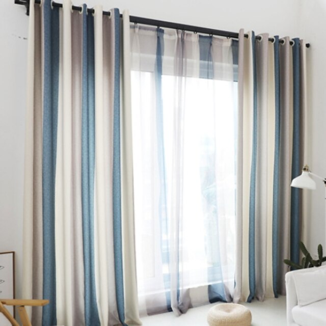  Pronto para Usar Sólida Cortinas cortinas Dois Painéis 2*(W140cm×L259cm) Amarelo / Quarto