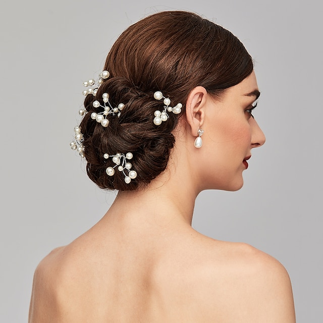  Perle Coiffure / Épingle à cheveux avec Fleur 1 pc Mariage / Occasion spéciale / Décontractée Casque