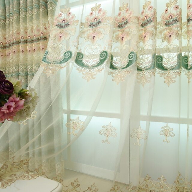  Modern Sheer Curtains Shades Dois Painéis Transparente