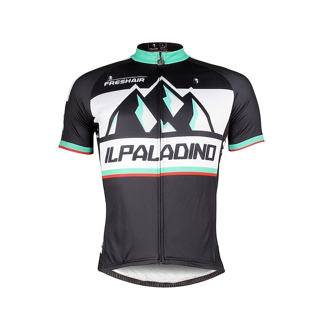  ILPALADINO Herren Radtrikot fahrradbekleidung Fahrradtrikot Kurzarm Fahhrad Trikot Shirt mit 3 Gesäßtaschen MTB Mountain Rennrad Atmungsaktiv UV-resistant Rasche Trocknung Schwarz Modisch Polyester