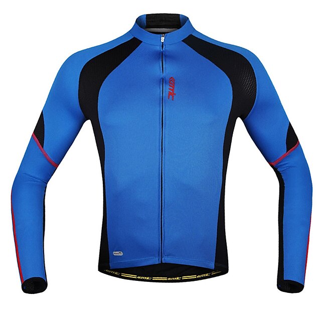  SANTIC Men's Long Sleeve Cycling Jersey Blue Bike Jacket Jersey Top Breathable Quick Dry Ultraviolet Resistant Sports Polyester Lycra Mountain Bike MTB Road Bike Cycling Clothing Apparel / Stretchy