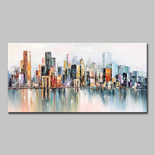  Oil Painting Hand Painted Horizontal Abstract Landscape Modern Rolled Canvas (No Frame)