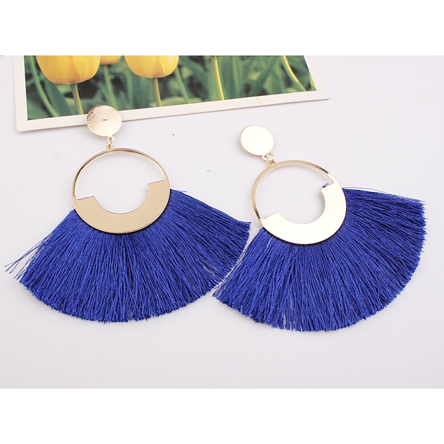  1 Pair Drop Earrings Dangle Earrings For Women's Party Street Cord Alloy Tassel Fringe
