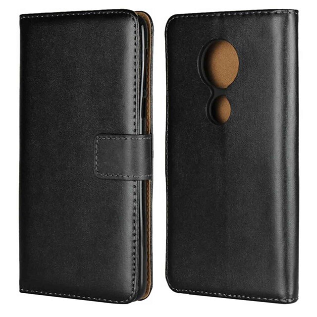  Case For Motorola Moto Z2 play / Moto X4 / MOTO G6 Wallet / Card Holder / with Stand Full Body Cases Solid Colored Hard Genuine Leather