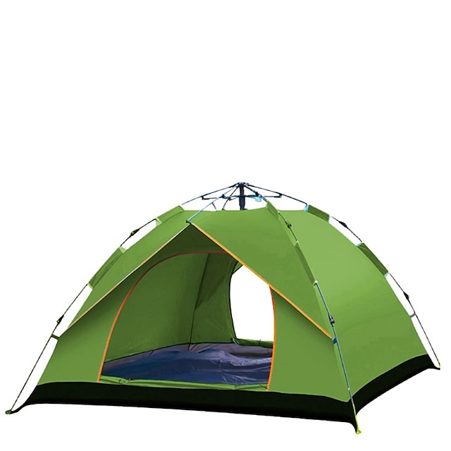  2 person Beach Tent Automatic Tent Pop up tent with Camping Mat Outdoor Windproof UV Resistant Rain Waterproof Automatic Camping Tent 2000-3000 mm for Fishing Beach Caving Oxford Cloth 210*150*125