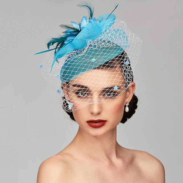 Elegant Fascinators Hats Linen Net Mesh Headpiece Kentucky Derby Hat ...