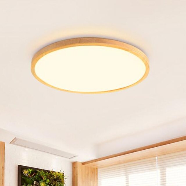 1-Light 30 cm Flush Mount Lights Wood Bamboo Wood Bamboo Circle Wood Contemporary LED 220-240V4