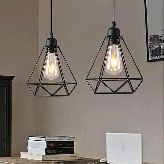 Lights & Lighting Pendant Lights | 1-Light 20.5 cm Mini Style Pendant Light Metal Geometrical Painted Finishes Retro Vintage / C