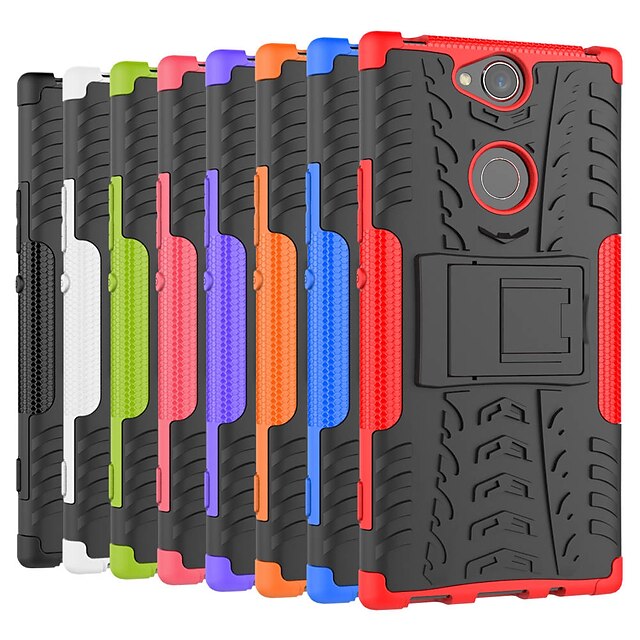  Case For Sony Sony XA2 Plus / Sony Xperia XZ2 / Sony Xperia XZ2 Compact Shockproof / with Stand Back Cover Tile / Armor Hard PC