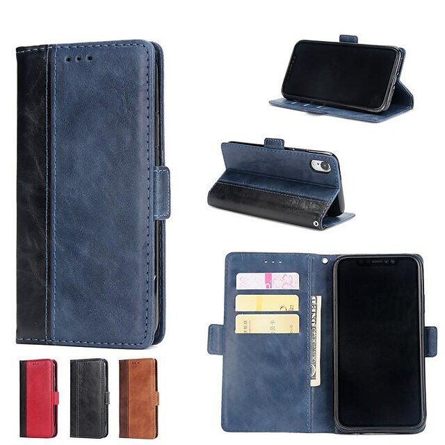  Case For Apple iPhone X / iPhone 8 Plus / iPhone 8 Wallet / Card Holder / with Stand Full Body Cases Solid Colored Hard PU Leather