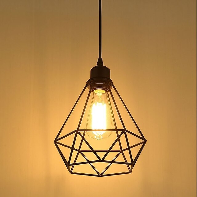 Lights & Lighting Pendant Lights | 1-Light 20.5 cm Mini Style Pendant Light Metal Geometrical Painted Finishes Retro Vintage / C